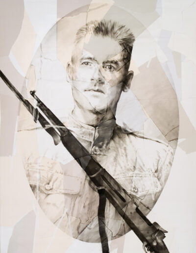 Earl Wesley, World War I, 2006, Charcoal and tape on paper