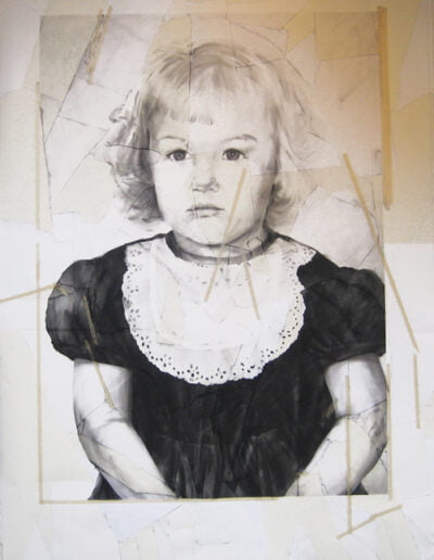 Jaynelle Across the Sea (World War II), 2006, Charcoal and tape on paper mounted on canvas, 120 x 86 in